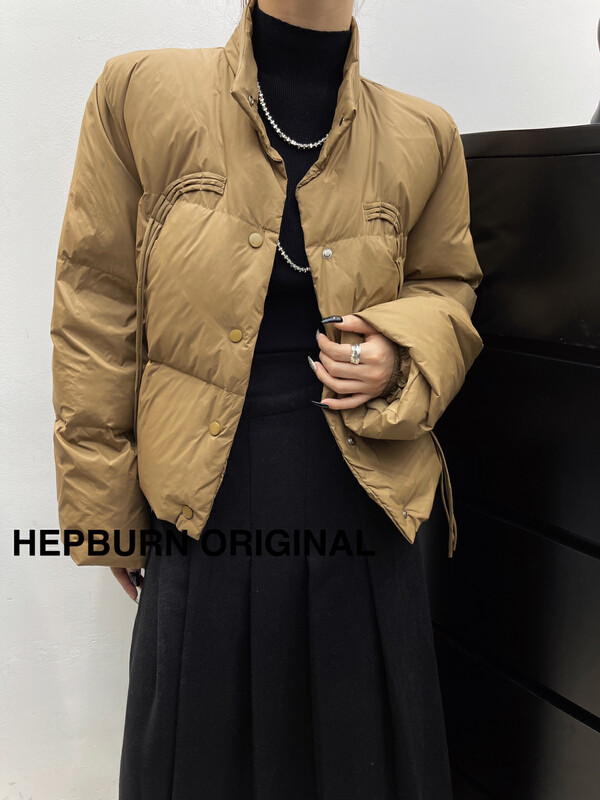 [HEPBURN Hepburn] New Chinese style white duck down short warm, tall and thin down jacket containing 90% white duck down 5293
