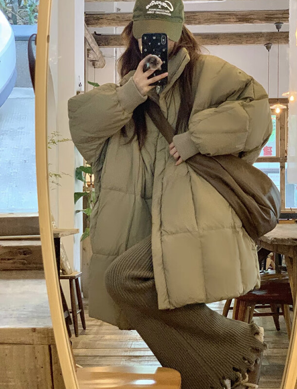 【MK】Korean Doll Sleeve Mid-Length Warm Down Jacket (including 90% White Duck Down) YR10# HJY