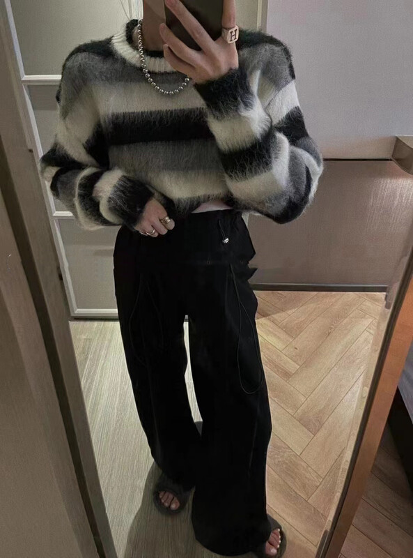 [MINI NI] Gradient Color Round Neck Pullover Warm Sweater 9473# PCZ