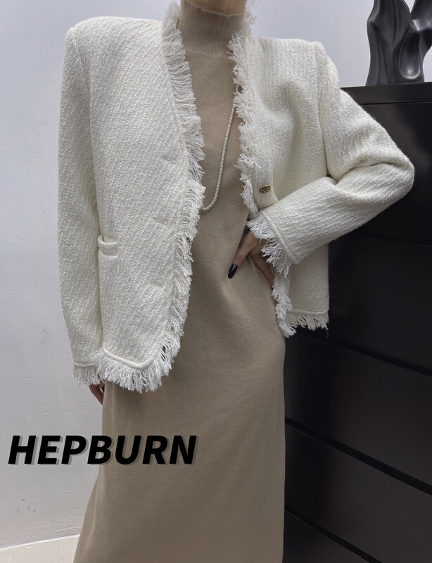 [HEPBURN Hepburn] tassel small fragrance suit jacket 2883