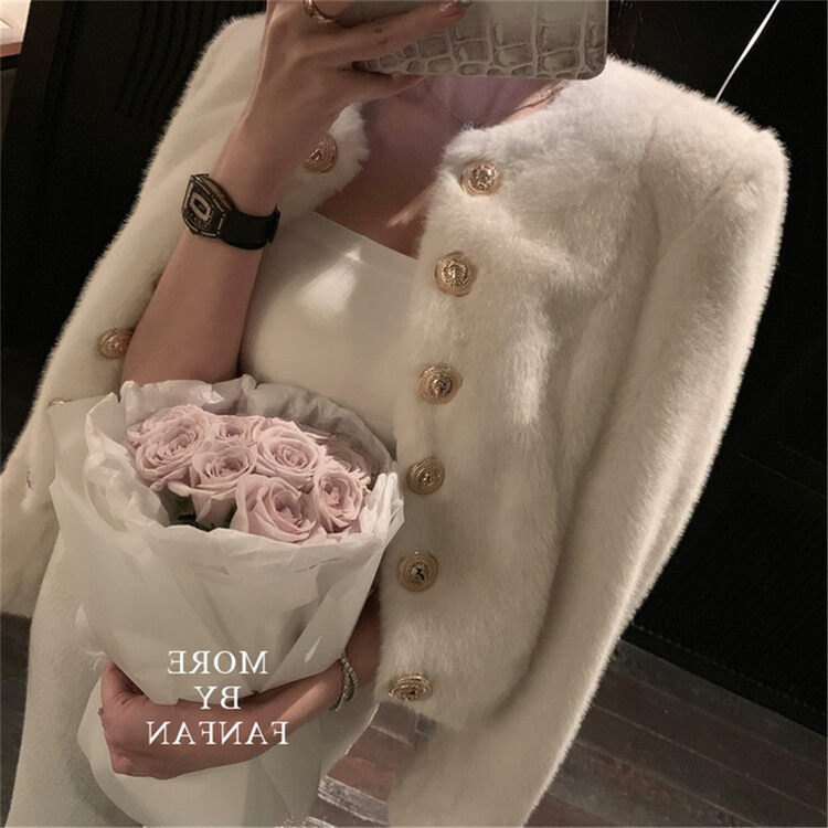 [LINNA] Round Neck Small Fragrance Temperament Short Jacket (Without Brooch) 124848# JJ