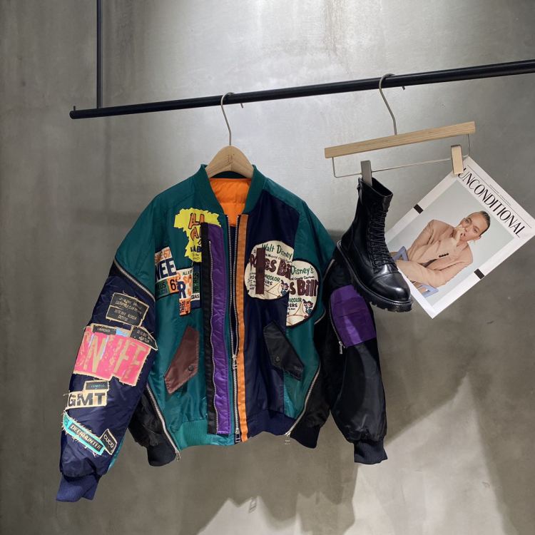 Original price 205.69! [BOBO1972 ] Heavy Industry Street Print Baseball Uniform Warm Down Jacket (90% White Duck Down) EY201560# CJJ