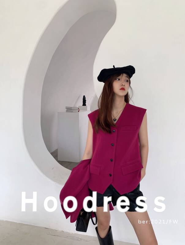 [Fire HOODRESS] Customized Korean bright color series vest (without suit) 21318# ZJ
