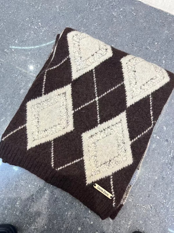 [WANG] Wool retro diamond check scarf 2023-1 # CL