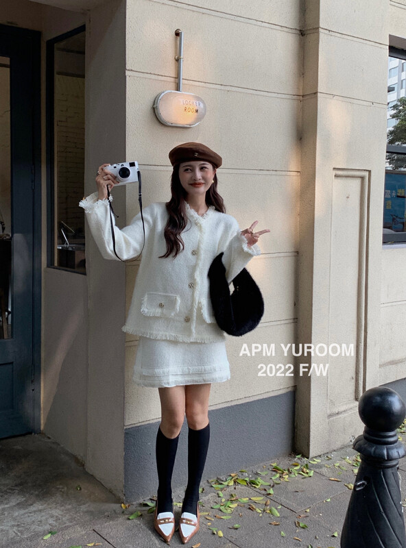 【APM YUROOM】Simple knitted cardigan + slim skirt two-piece suit 6080# LSL