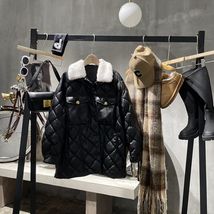 Original price 427.51! [BOBO1972] Leisure all-match Lingge and fur collar GB 90 white duck down jacket 216655