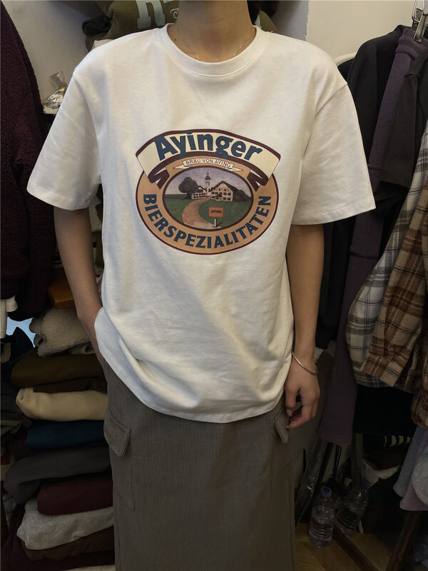 【RICH PAPA】Korean all-match alphabet print round neck short-sleeved T-shirt T482# ZXX