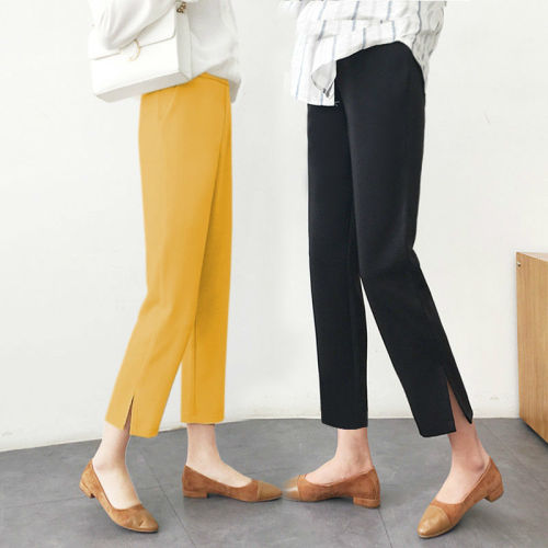 [High-quality and good goods] Nine-point pants 2021 spring and summer new high-waist harem pants are loose and thin and casual