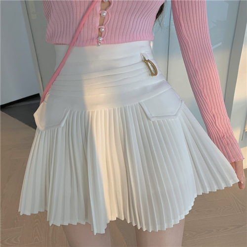 Real Shooting ~ Real Price Small A-line Short Skirt Women's Skirts High Waist Slim Pleated Short Skirts
