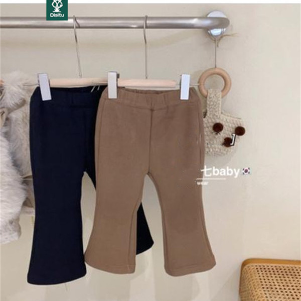 Diss Rabbit girls autumn and winter 2022 casual pants Korean version of the slim long pants children's foreign air flared pants ins tide