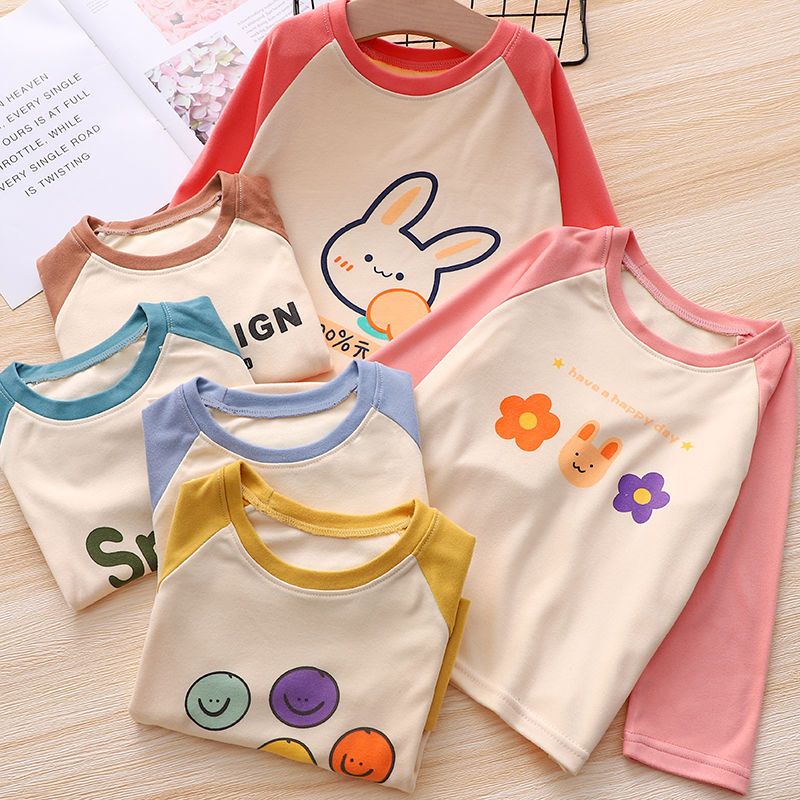 New children's bottoming shirts long-sleeved warm small boys and girls single tops spring, autumn and winter pullovers autumn clothes children's clothing