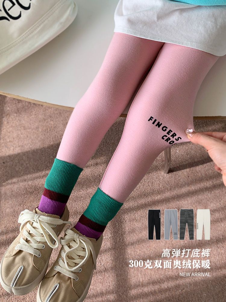 Girls' leggings autumn outer wear 2022 new high-elastic Australian velvet leggings children's baby shark pants trousers winter