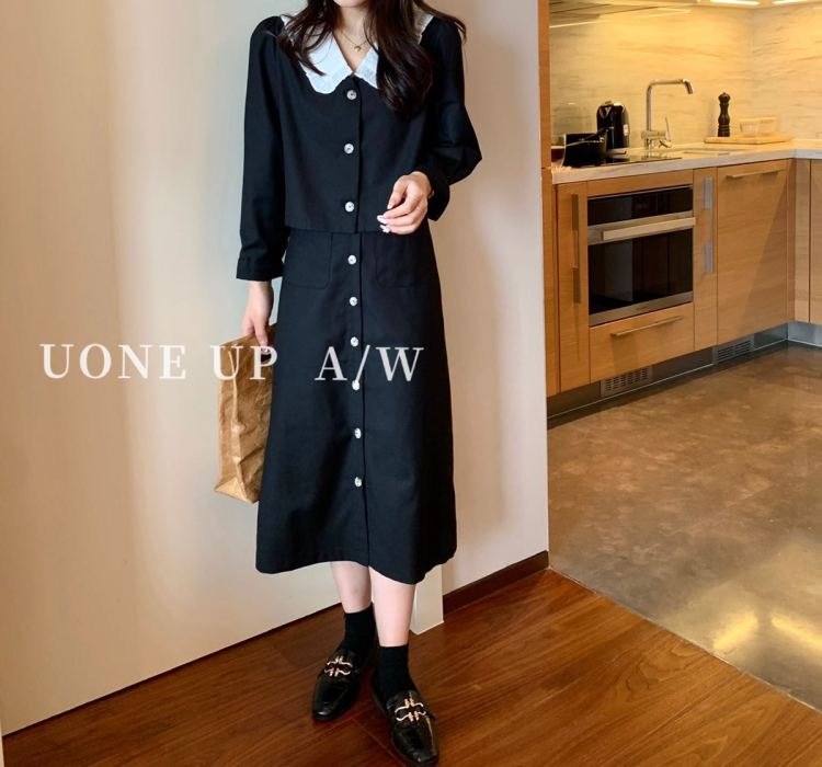Original price 84.90! New in early autumn! [UONE] One-row buttoned simple suit skirt 97796# LSL