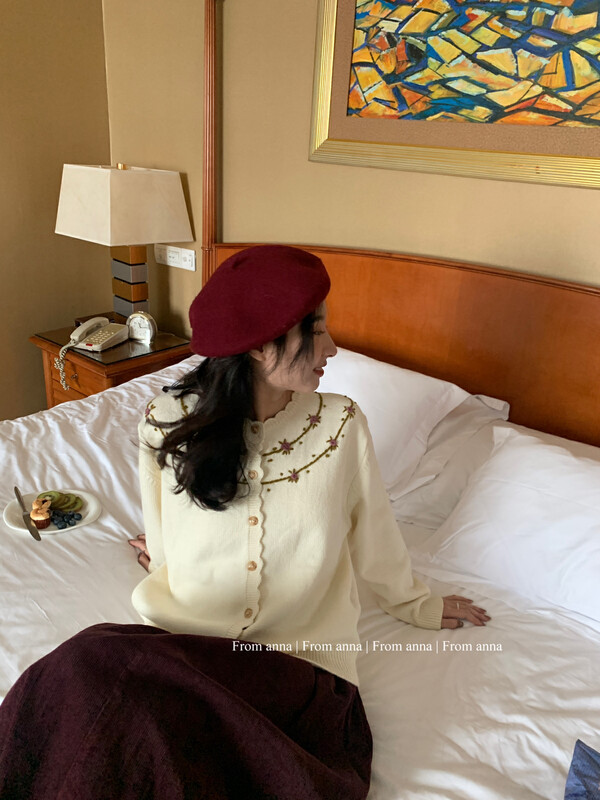 New for winter!  【FROM ANNA】Korean Style Contrast Color Loose Embroidered Warm Sweater T3117# LSW