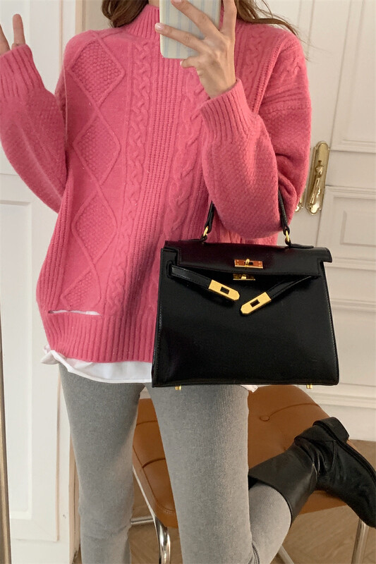 [Timely rain] Korean style ins milk line twist lazy style loose two-piece warm sweater 20157# WPL