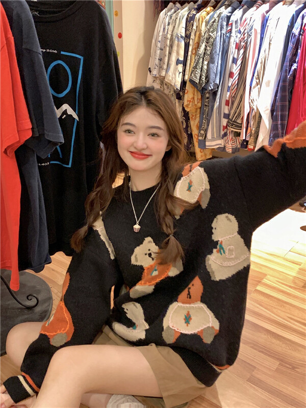 [Timely rain] Korean style design pullover warm sweater M069# WPL