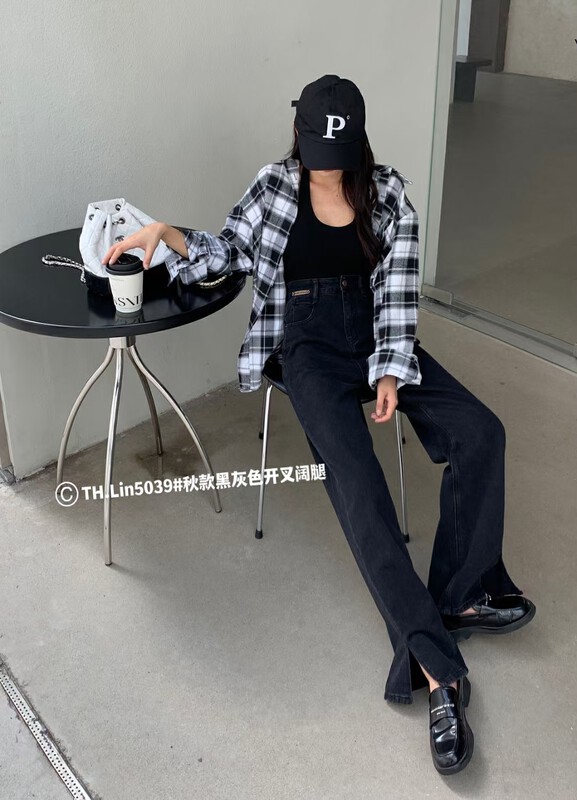 【T.H】Western fashion, classic and versatile loose wide-leg jeans 15039# LSW