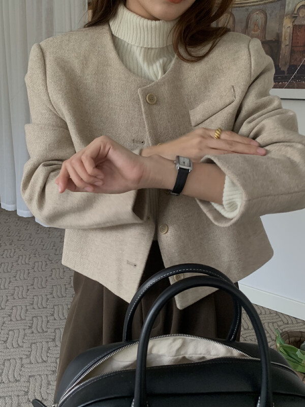 [ON LINE] Korean standard wool big-name simple Korean-style breasted suit short jacket 100 wool 6782