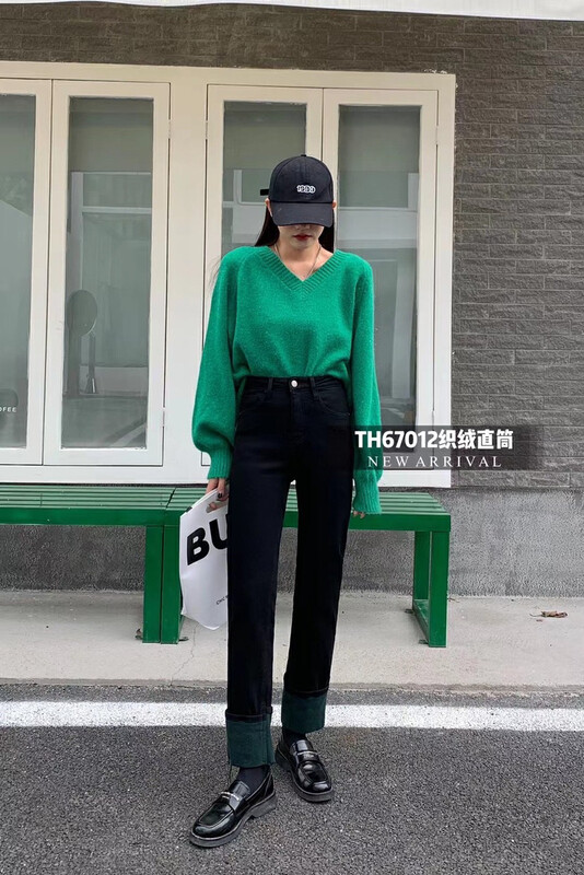 【T.H】Korean style fashion all-match straight jeans 670121# LSW