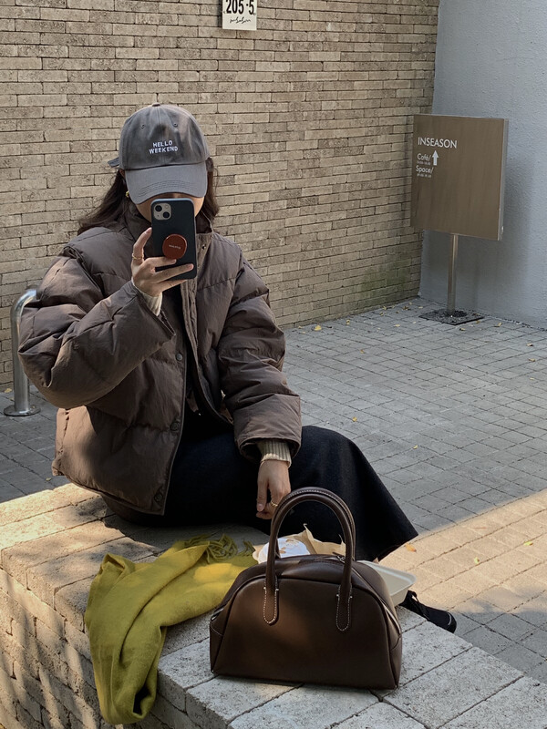 [ON LINE] 90 GB white duck down Korean version warm and comfortable stand-up collar bread jacket down jacket with 220 grams of cashmere 7260