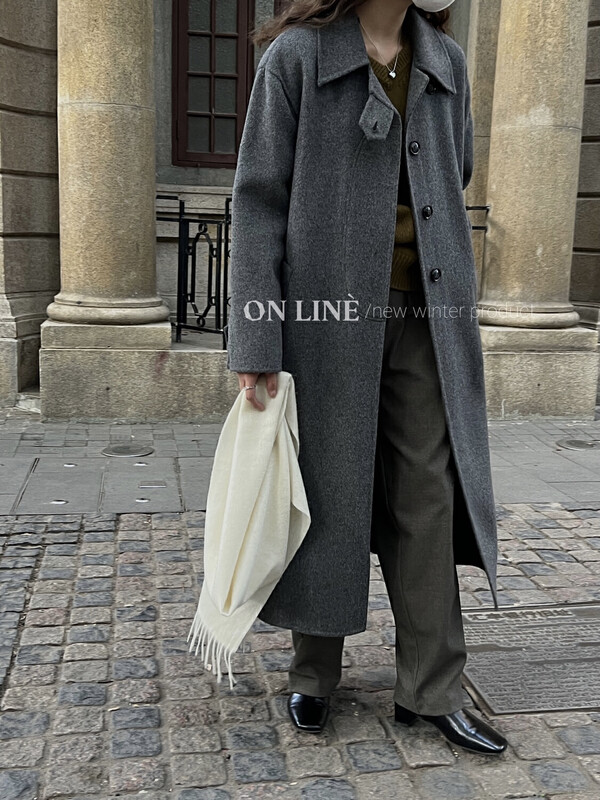 [ON LINE] High-end double-sided cashmere atmospheric long lapel wool coat (with waist rope) containing 85 wool 15 cashmere SY-36894