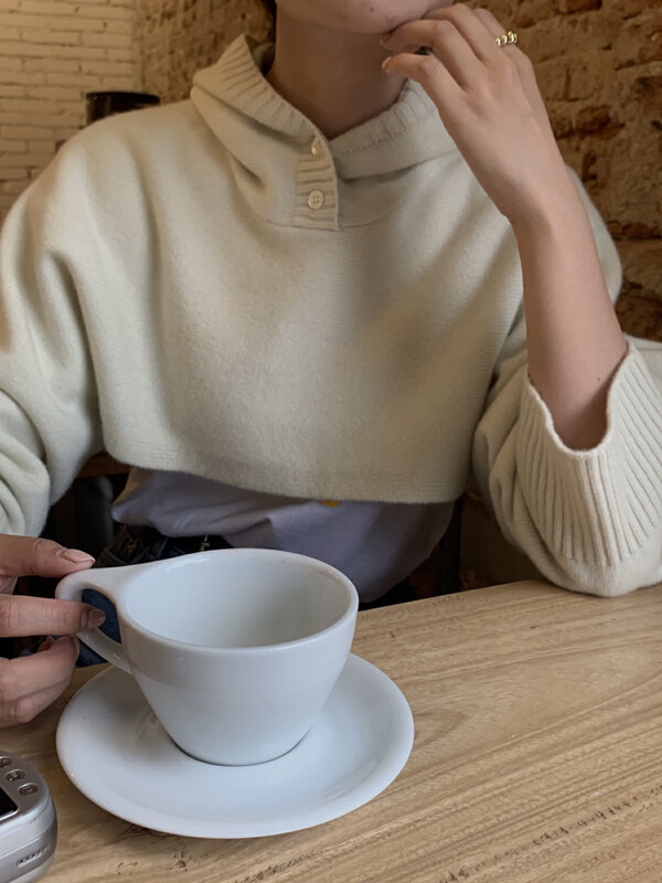 [ON LINE] 100% wool niche design short hooded solid color all-match small shirt containing 100 wool 561