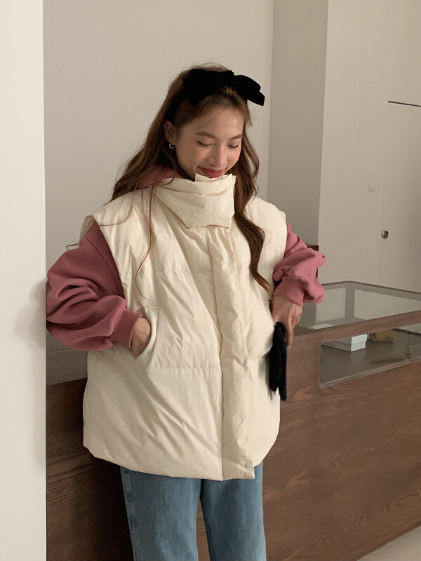 【LOVELY/SHMILY】Korean version stand collar design all-match down vest down jacket S2553