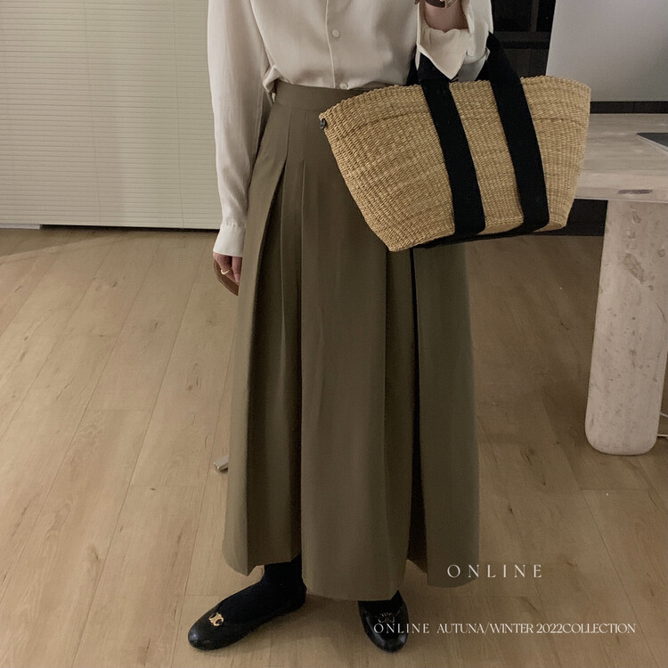 【ON LINE】High Waist Simple Long Skirt 7185