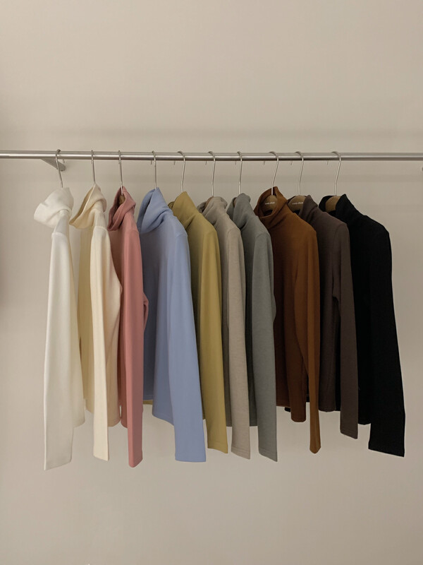 【LOVELY/SHMILY】Basic all-match high-neck fleece bottoming shirt Z1765