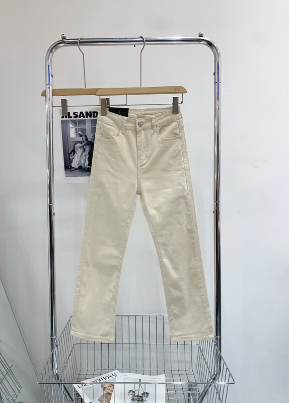 Original price 81.21! 【T.H】Korean style apricot all-match elastic pipe jeans 663322# LSW