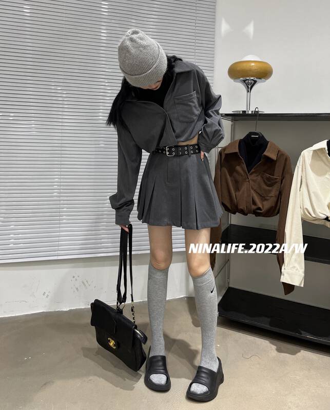 【NINA LIFE】Korean version all-match fake two-piece shirt 6393# ZXL