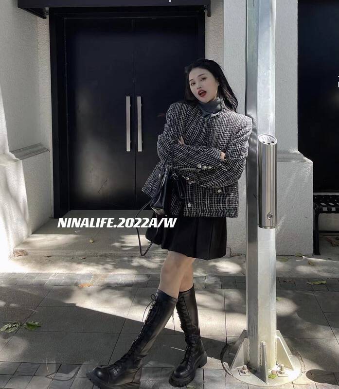 Original price 248.03! [NINA LIFE] round neck small fragrance style short coat 5037# ZXL