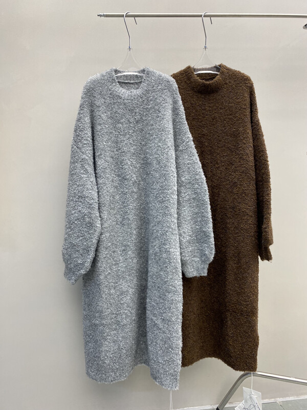 【D.TWO D2】Korean style fashion casual knitted dress (including 10% wool, only selling dresses) 2519156# ZXL