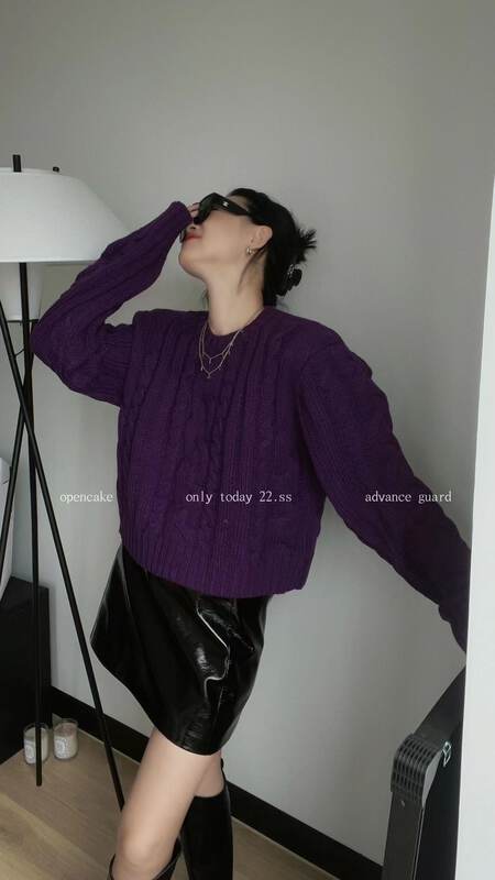 【OPEN】Round Neck Solid Color Knit Warm Sweater 6051# OZQ