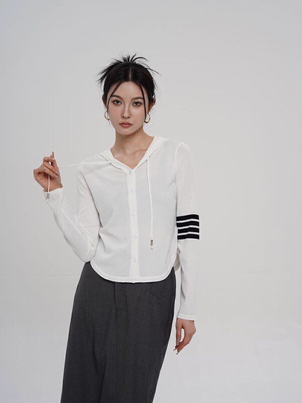 New in autumn! [DS] Korean striped loose shirt M-6439# JHY