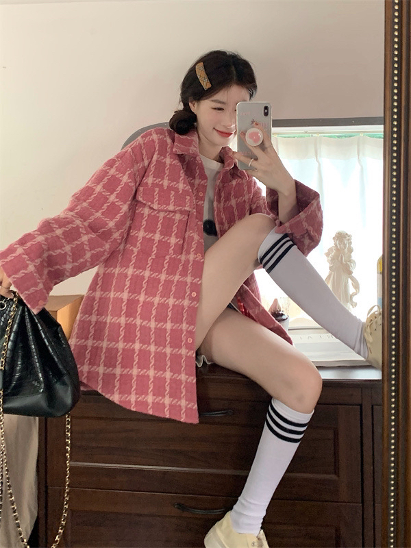 【L.L STUDIO】Korean version plaid fashion temperament shirt 78481# PCZ