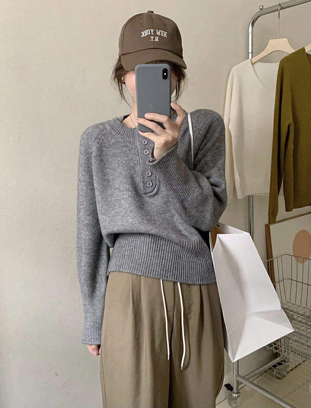 【Y.JIA】Korean style casual loose round neck sweater YS1-836