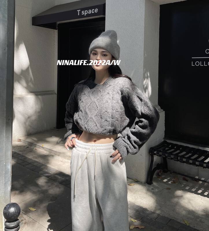 【NINA LIFE】Round Neck Tie Loose Warm Sweater 86182# ZXL