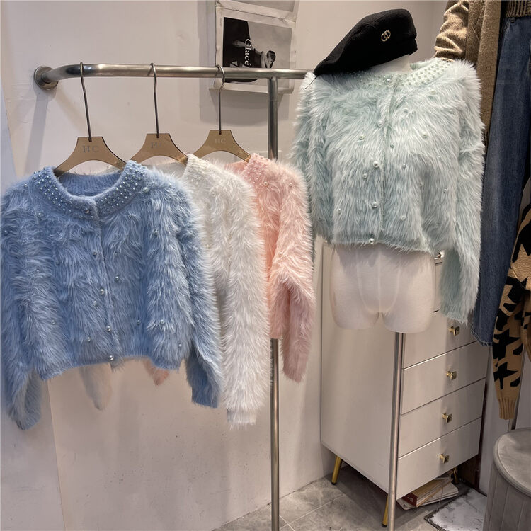 [Korean C Home] Long-sleeved all-match Korean knitted cardigan 22067# PCZ