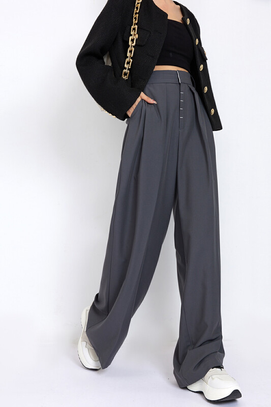 New in autumn! [DS] High waist wide leg all-match solid color suit casual pants 64209D# JHY