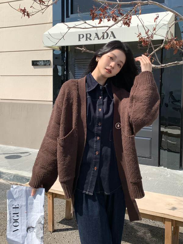 [NEIHE] Thick needle sweater coat women's cardigan warm sweater 6272# JHY
