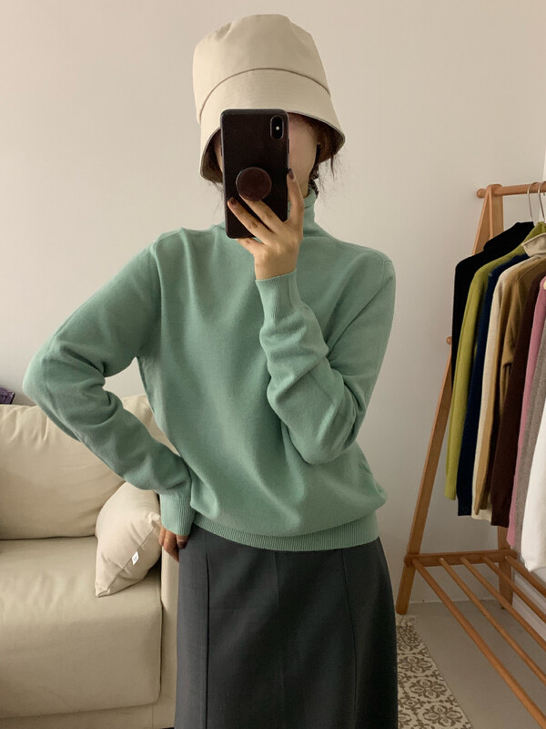 【LOVELY/SHMILY】Basic all-match turtleneck comfortable sweater M0951