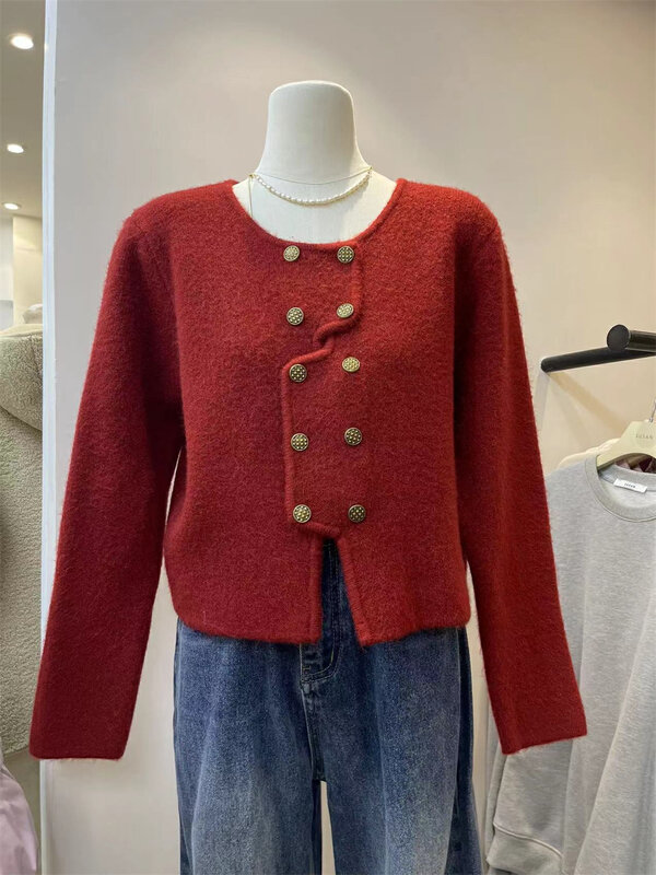 【SUSAN】Korean New Chinese Double Breasted Knit Cardigan 82563# LSW