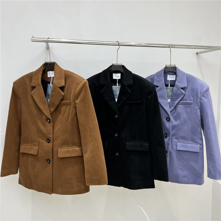 【OPEN】Temperament breasted solid color suit (with belt) 9013# OZQ