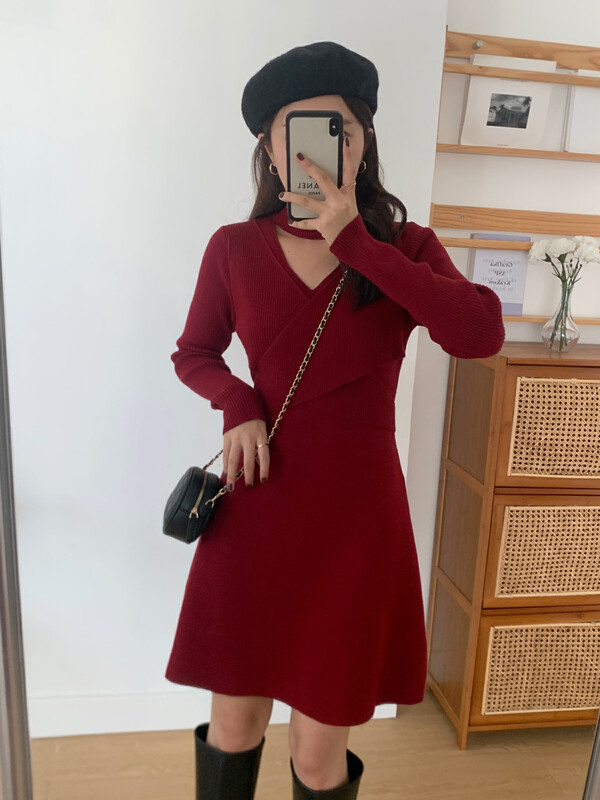【VICTORY.2】Long Sleeve Strap Cross Dress 9026# WPL
