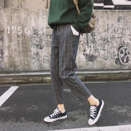 All-match retro Korean version of the super hot ulzzang style loose student Hong Kong-style straight pants women's pants