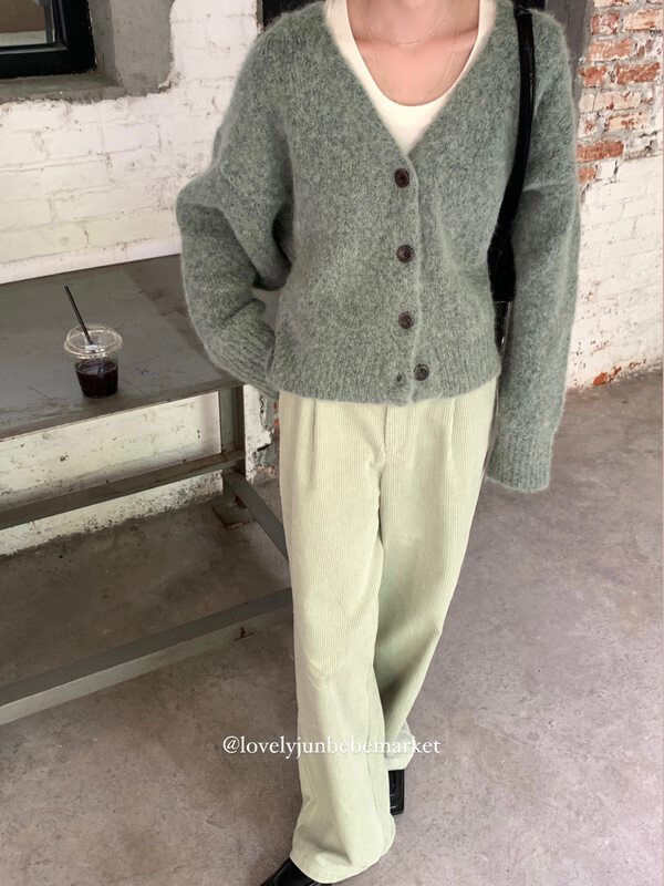 【DT CLASSIC】High waist slim corduroy straight casual pants D5109# JHY
