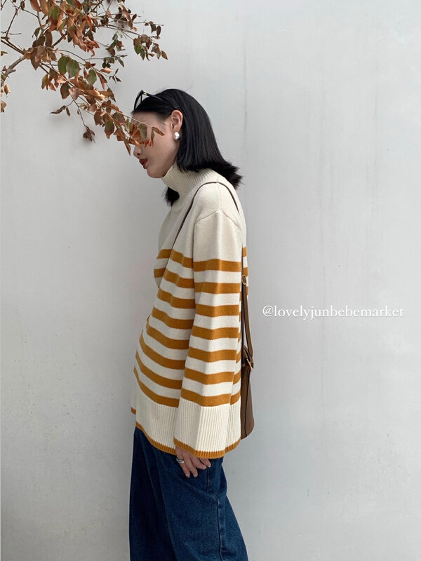 【DT CLASSIC】Loose and simple retro all-match turtleneck warm sweater (80% wool) M5207# JHY
