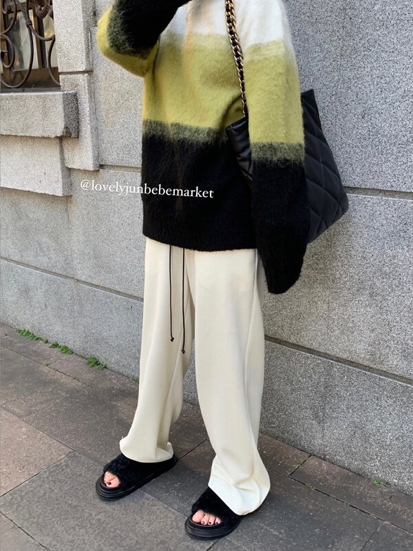 【DT CLASSIC】Elastic waist drawstring all-match basic casual pants D5140# JHY