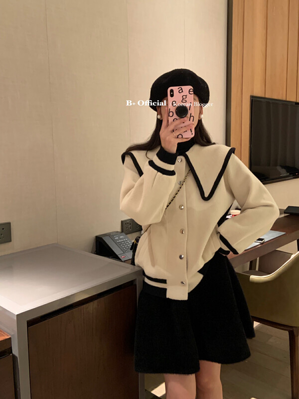 [B Plus] Korean version of fresh and simple all-match casual thickened short jacket 22-8603-2